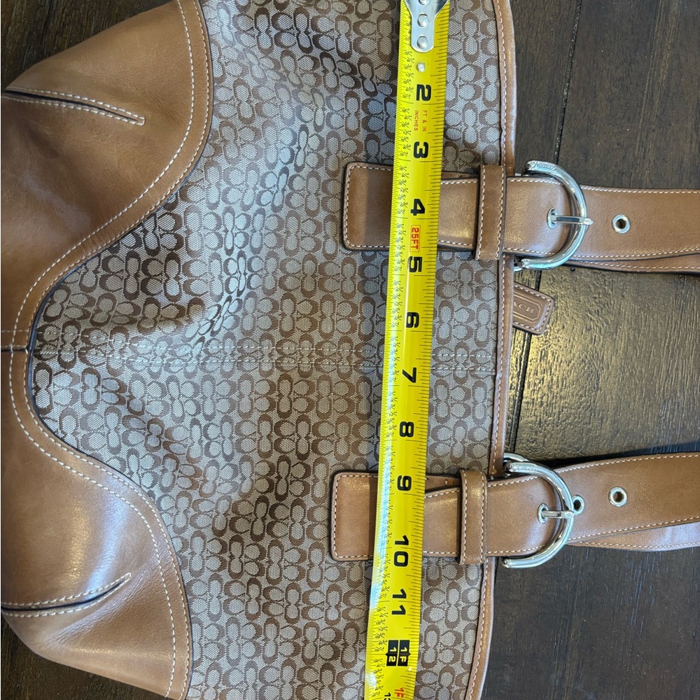 Vintage Coach Brown Leather Tote Bag 6383 - Picture 7 of 8